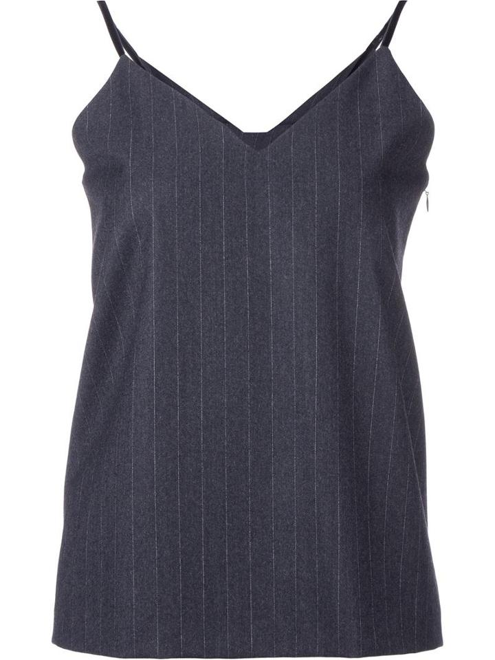 H Beauty & Youth. Saxon Stripe Camisole Blouse, Women's, Size: Small, Grey, Silk/cupro/wool