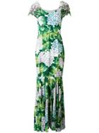 Dolce & Gabbana Floral Flared Maxi Dress - Green