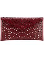 Alaïa Laser Cut Leather Envelope Clutch, Women's, Red, Leather