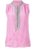 Balenciaga Vintage Embroidered Detail Blouse - Pink & Purple