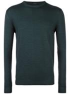 Zanone Crew Neck Sweater, Men's, Size: 52, Green, Virgin Wool