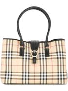 Burberry Vintage Check Print Tote Handbag - Neutrals
