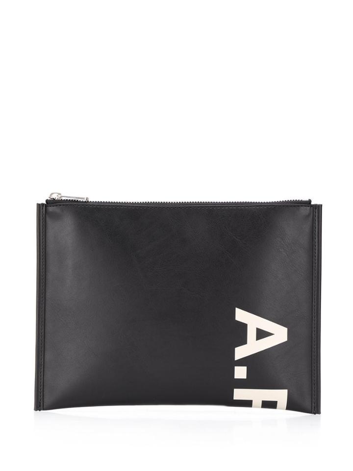 A.p.c. Printed Logo Clutch - Black