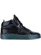 Giuseppe Zanotti Design Kriss Mid-top Sneakers, Women's, Size: 41, Blue, Leather/rubber