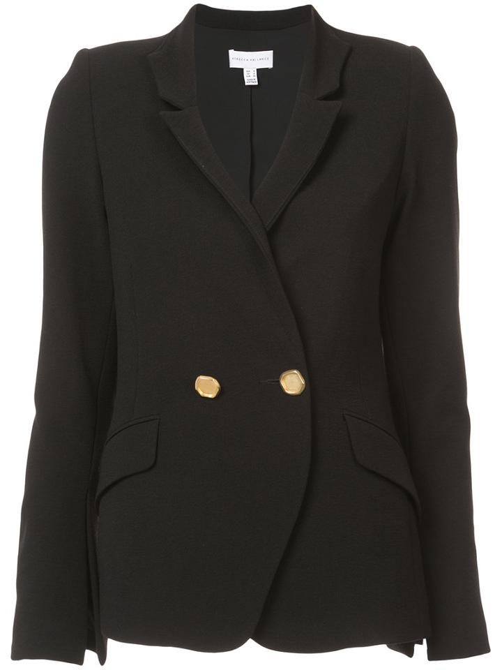 Double Breasted Blazer - Women - Rayon - 6, Black, Rayon, Rebecca Vallance