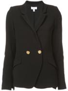Double Breasted Blazer - Women - Rayon - 6, Black, Rayon, Rebecca Vallance
