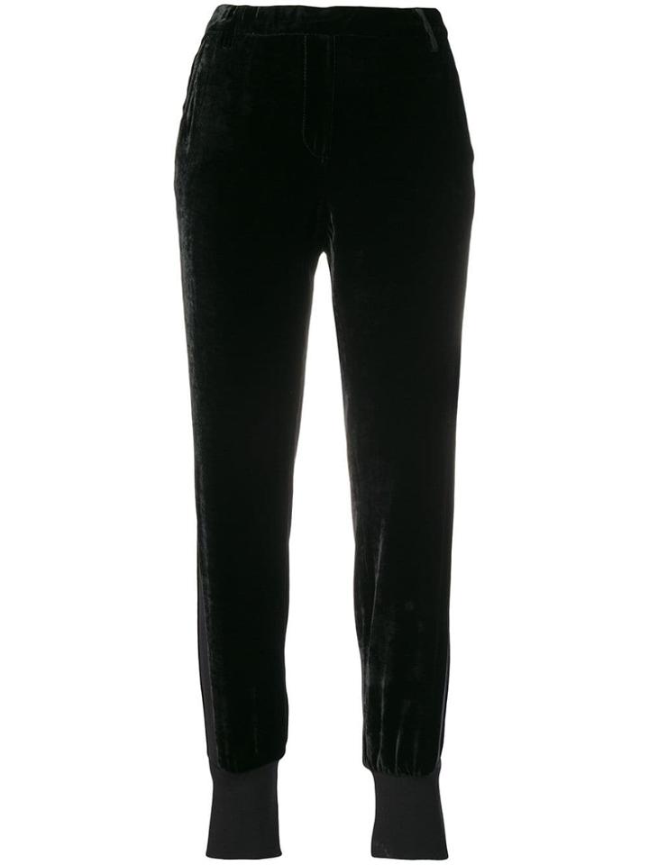 Luisa Cerano Velvet Track Trousers - Black