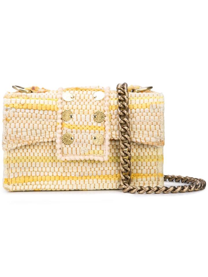 Kooreloo Pompom Embellished Shoulder Bag - Yellow