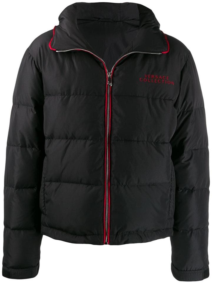 Versace Collection Zipped Padded Jacket - Black