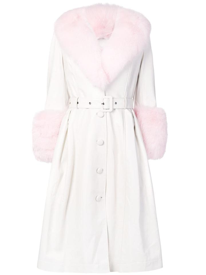 Saks Potts Fur Detail Coat - White