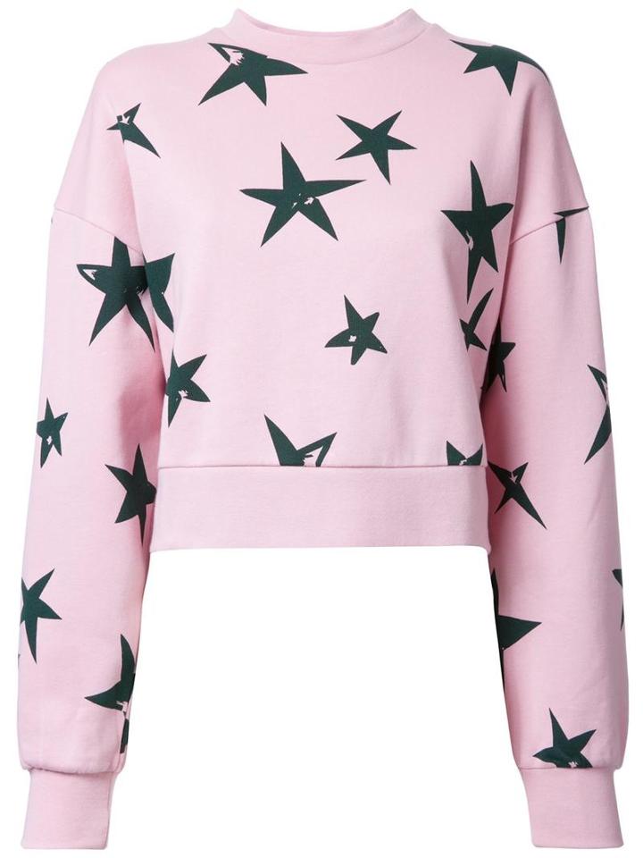 Être Cécile 'stars' Oversized Cropped Sweatshirt, Women's, Size: Medium, Pink/purple, Cotton