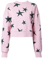 Être Cécile 'stars' Oversized Cropped Sweatshirt, Women's, Size: Medium, Pink/purple, Cotton