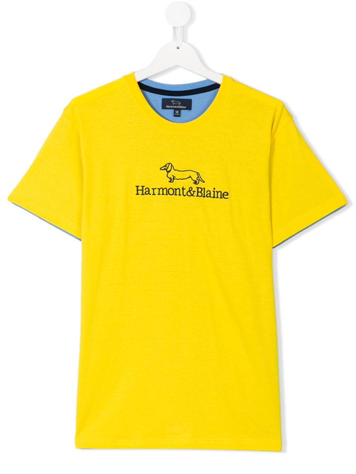 Harmont & Blaine Junior Teen Logo Embroidery T-shirt - Blue