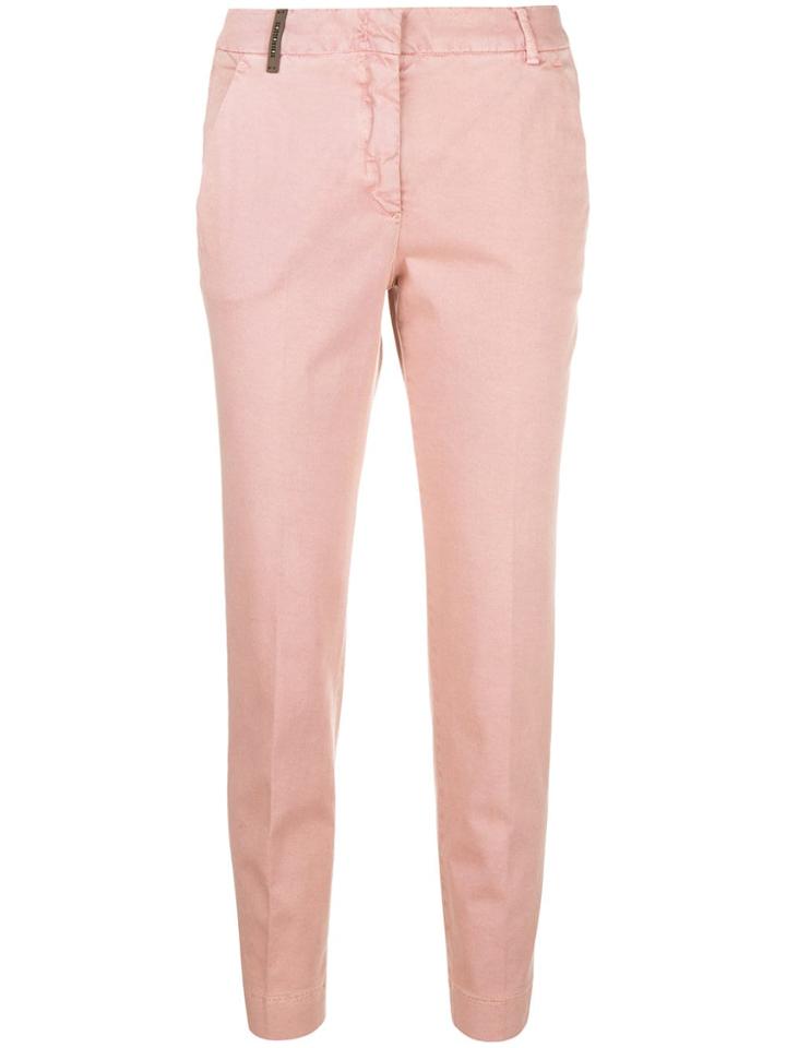 Peserico Cropped Slim-fit Trousers - Pink