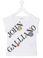 John Galliano Kids Logo Print T-shirt, Girl's, Size: 6 Yrs, White