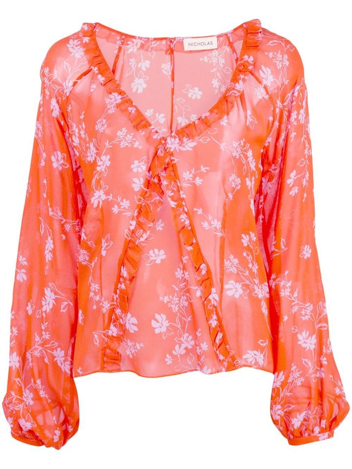 Nicholas Poppy Print Blouse - Orange