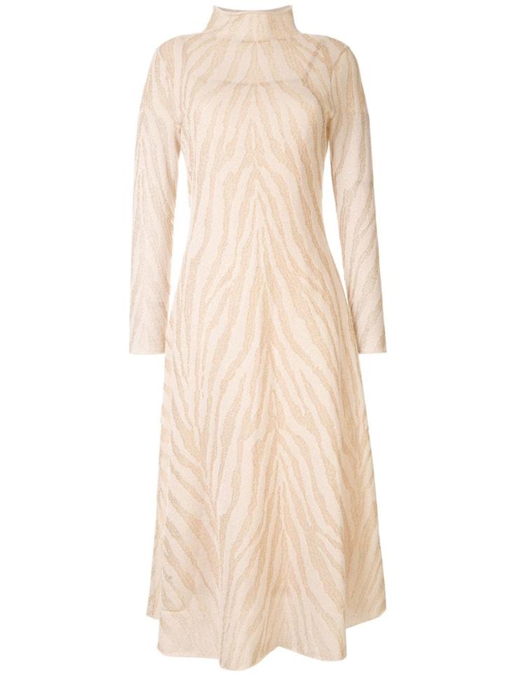 Onefifteen Animal Pattern Midi Dress - White