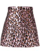 Miu Miu Leopard Brocade Mini Skirt - Pink