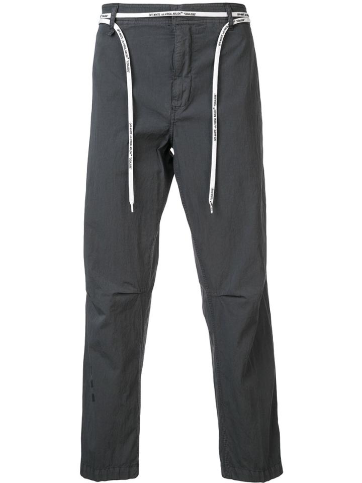 Off-white Belted Trousers - Grey