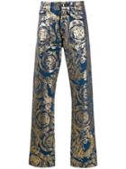 Versace Jeans Couture Baroque Print Jeans - Blue