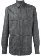 Ermenegildo Zegna Plaid Shirt, Men's, Size: Small, Black, Cotton