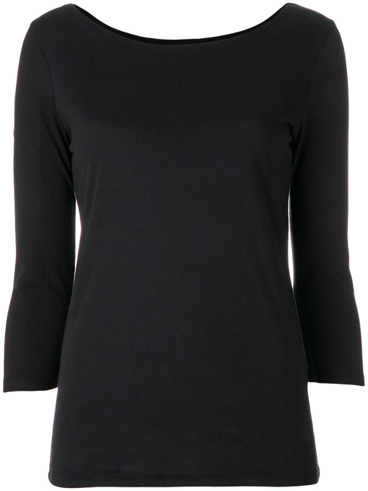 Majestic Filatures Three-quarter Sleeve Top - Black