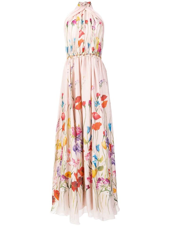 Blumarine Floral Printed Gown - Pink