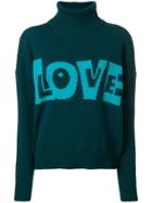 P.a.r.o.s.h. Love Slogan Roll-neck Sweater - Green
