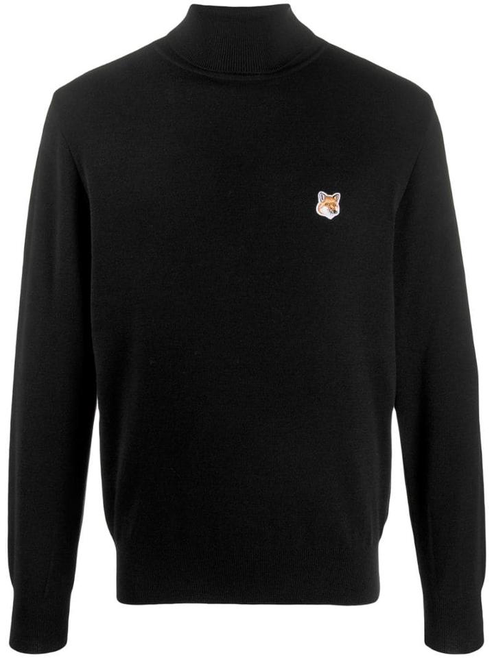 Maison Kitsuné Fox Embroidered Jumper - Black