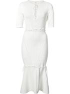 Jonathan Simkhai Lace-up Front Dress, Women's, Size: Xs, White, Viscose/polyester