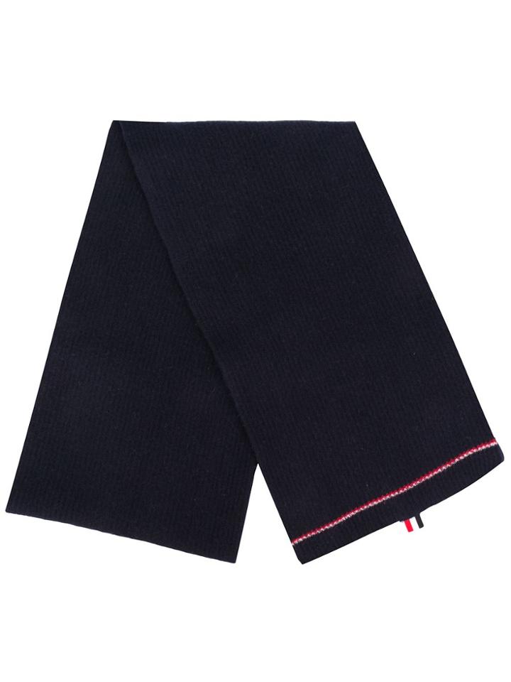 Thom Browne Rwb Tipping Over-washed Scarf - Blue