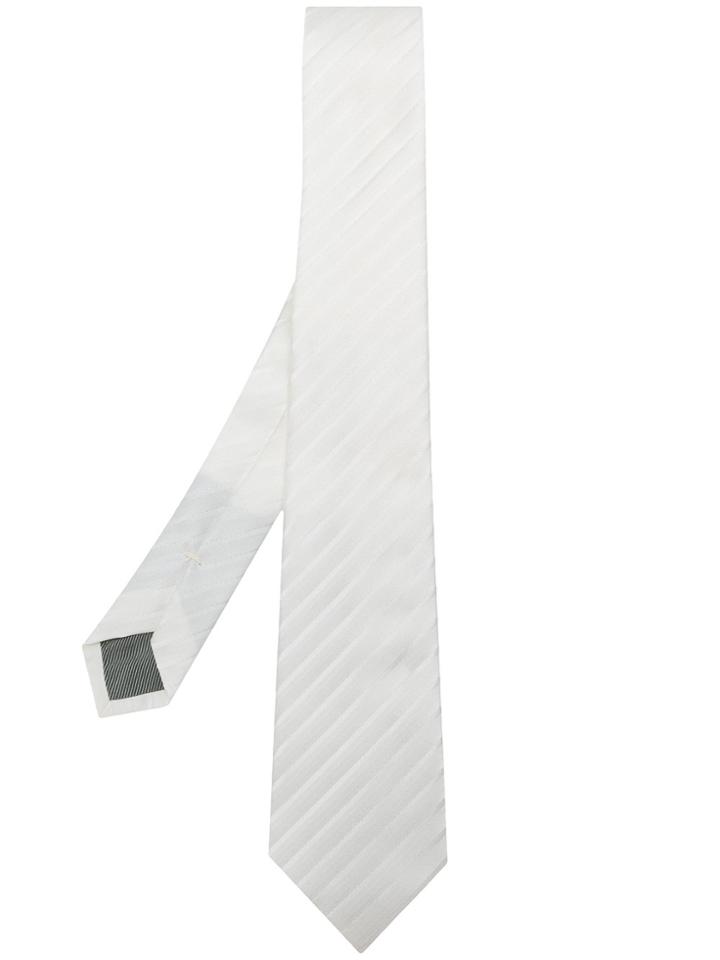 Dell'oglio Diagonal Stripes Tie - White