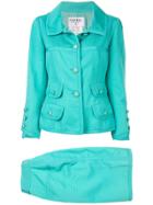 Chanel Pre-owned Long Sleeve Setup Jacket Skirt - Green
