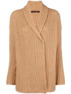Incentive! Cashmere Wrapped Front Cardigan - Brown