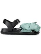 Marni Tie Front Fussbett Sandals - Black