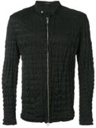 Issey Miyake Men Crinkled Zip-up Jacket - Black