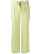 Etro Jacquard Cropped Trousers - Green