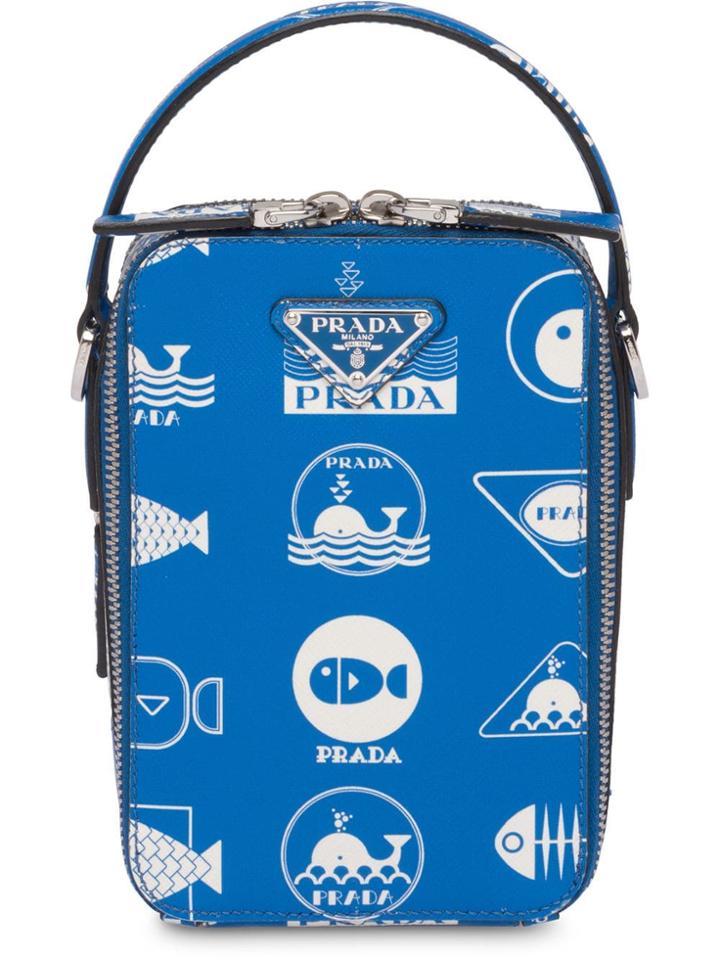 Prada Brique Saffiano Bag - Blue