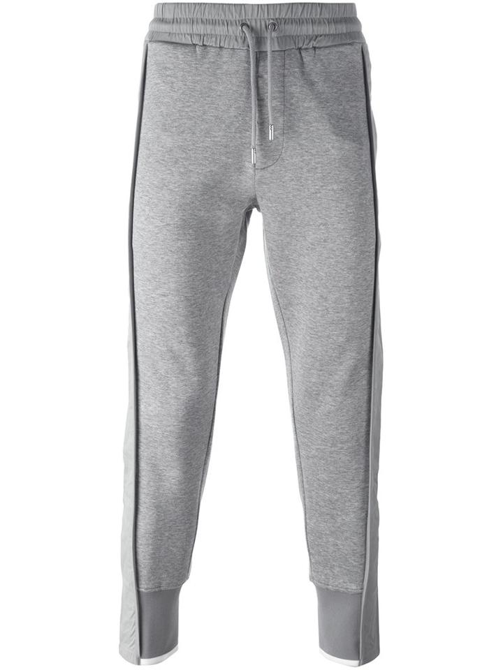 Diesel Black Gold Stripe Detail Track Pants, Men's, Size: Large, Grey, Cotton/polyester