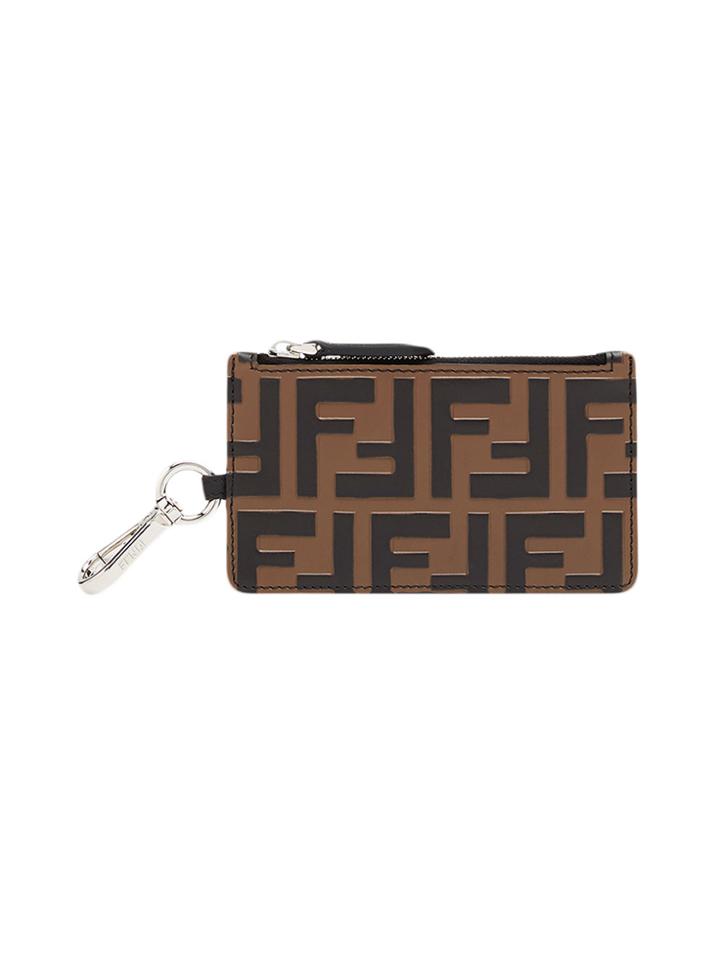 Fendi Zipped Ff Motif Wallet - Brown