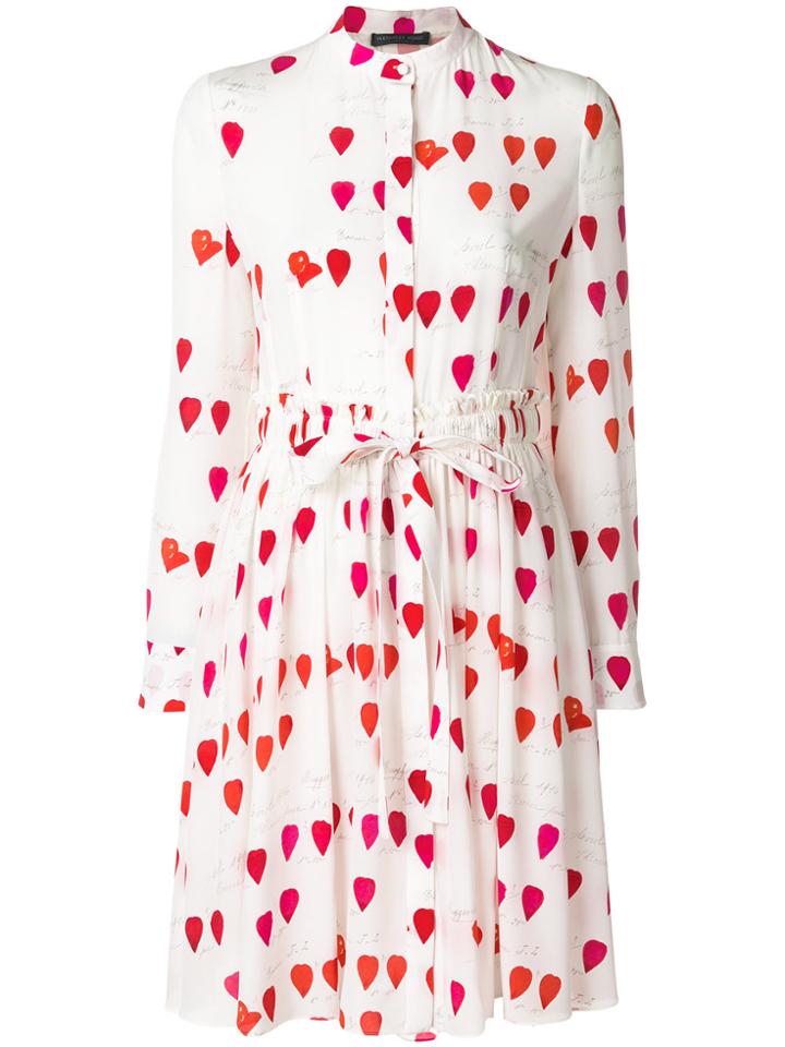 Alexander Mcqueen Petal Print Tie Waist Dress - White