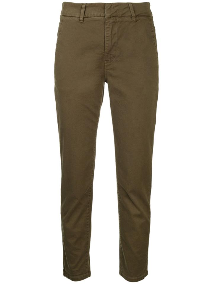 Vince Cropped High Waisted Trousers - Green