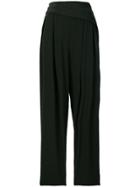 Vince Cropped High Waisted Trousers - Green