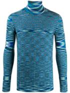Missoni Turtleneck Ribbed Jumper - Blue