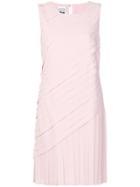 Edward Achour Paris Short Pleated Dress - Pink & Purple