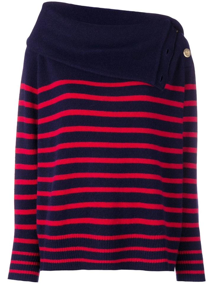 Mes Demoiselles Roll Neck Striped Jumper - Blue