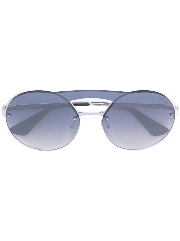 Prada Eyewear Gradient Oversized Sunglasses - Metallic