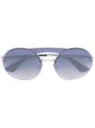 Prada Eyewear Gradient Oversized Sunglasses - Metallic