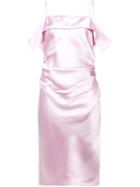Helmut Lang Gathered Side Shift Dress - Pink & Purple