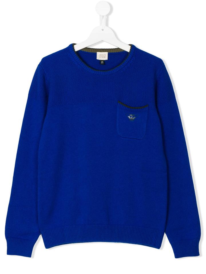 Armani Junior Pocket Jumper - Blue